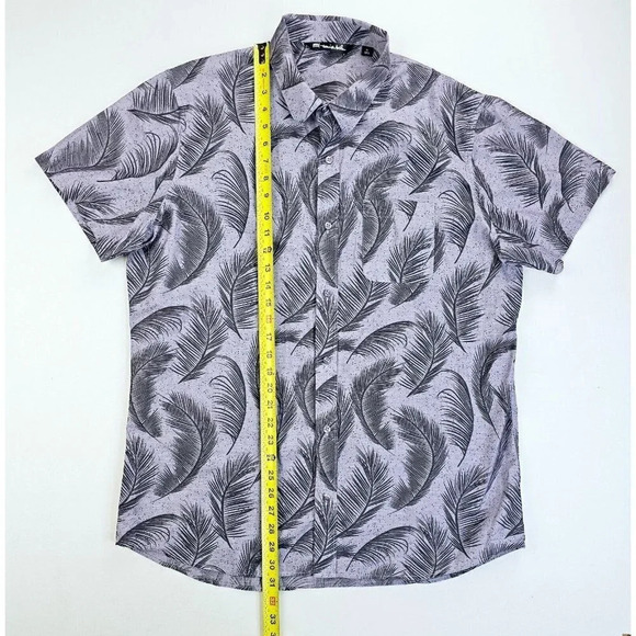 Travis Mathew Size XL Men Pale Purple Floral Embroidered Logo Short Sleeve Shirt - Picture 11 of 12